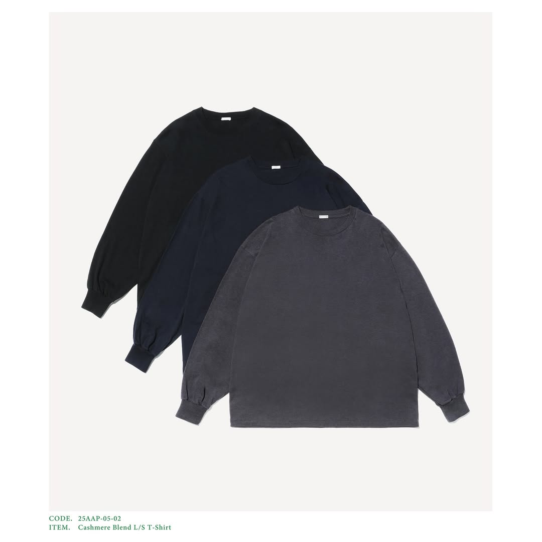 A.PRESSE 25AW Cashmere Blend L/S T-Shirt